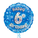 Happy Birthday 6th Blue Foil Balloon Bouquet