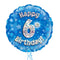 Happy Birthday 6th Blue Foil Balloon Bouquet