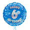 Happy Birthday 6th Blue Foil Balloon Bouquet