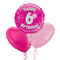 Happy Birthday 6th Pink Foil Balloon Bouquet