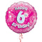 Happy Birthday 6th Pink Foil Balloon Bouquet