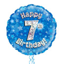 Happy Birthday 7th Blue Foil Balloon Bouquet