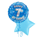 Happy Birthday 7th Blue Foil Balloon Bouquet