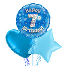 Happy Birthday 7th Blue Foil Balloon Bouquet