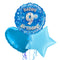 Happy Birthday 9th Blue Foil Balloon Bouquet