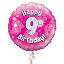 Happy Birthday 9th Pink Foil Balloon Bouquet