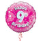 Happy Birthday 9th Pink Foil Balloon Bouquet