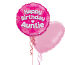 Happy Birthday Auntie Pink Foil Balloon Bouquet