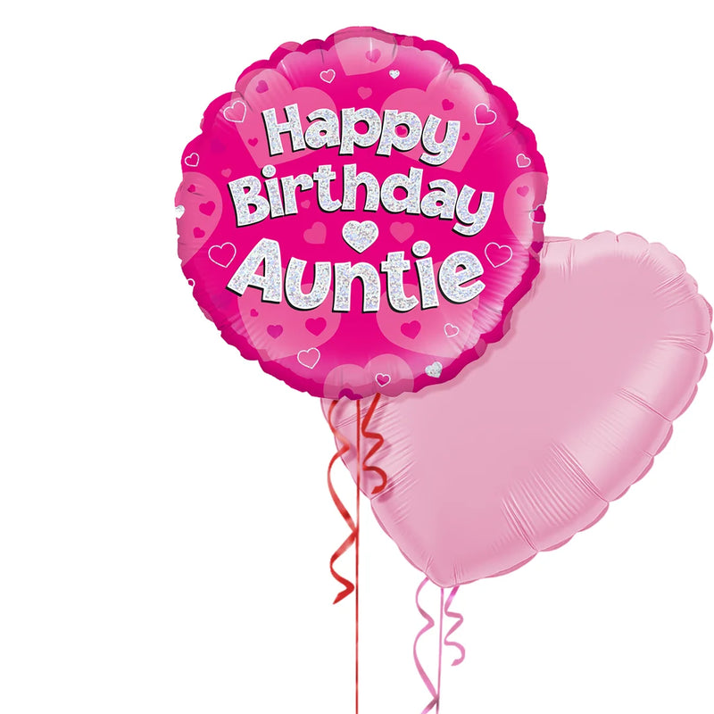 Happy Birthday Auntie Pink Foil Balloon Bouquet