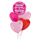 Happy Birthday Auntie Pink Foil Balloon Bouquet