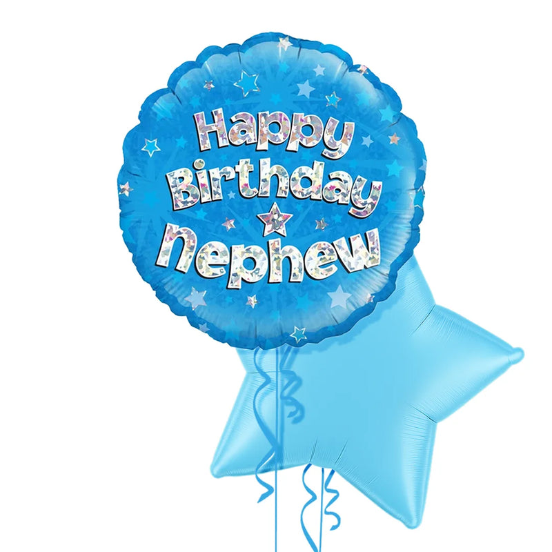 Happy Birthday Brother Blue Foil Balloon Bouquet