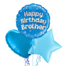 Happy Birthday Brother Blue Foil Balloon Bouquet
