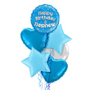 Happy Birthday Brother Blue Foil Balloon Bouquet