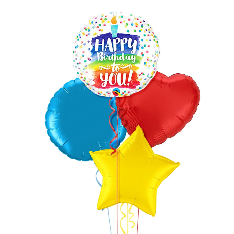 Happy Birthday Candle Colours Balloon Bouquet