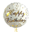 Happy Birthday Classy Gold and White Balloon Bouquet