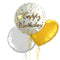 Happy Birthday Classy Gold and White Balloon Bouquet