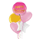 Happy Birthday Cute Pink Balloon Bouquet