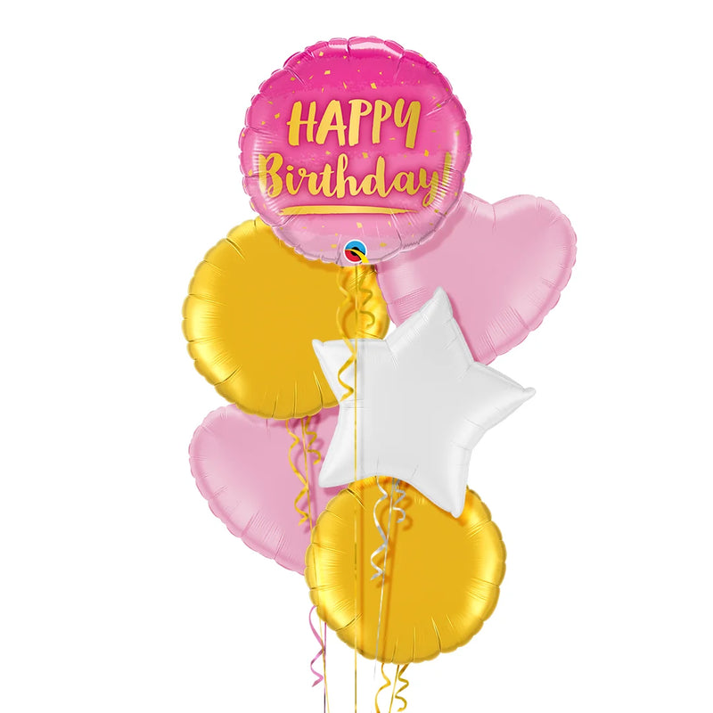 Happy Birthday Cute Pink Balloon Bouquet