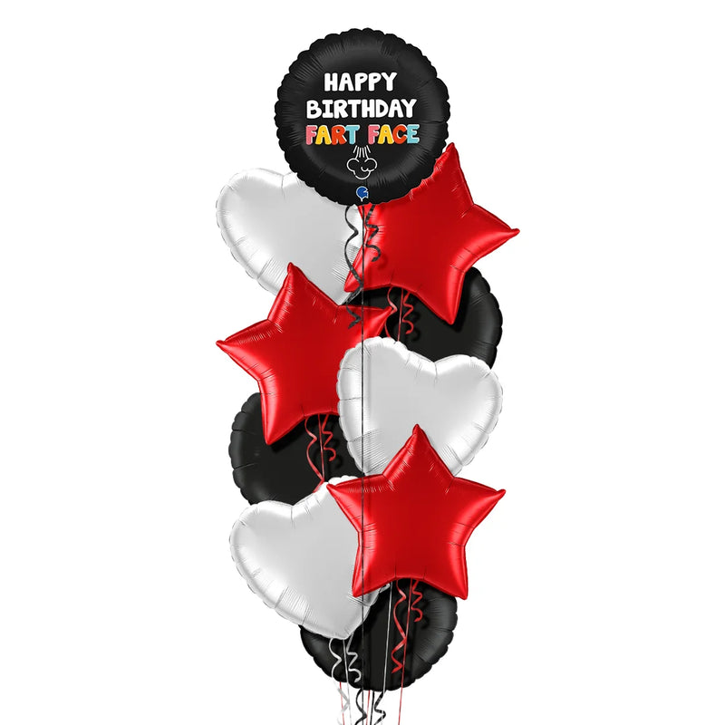 Happy Birthday Fart Face Balloon Bouquet
