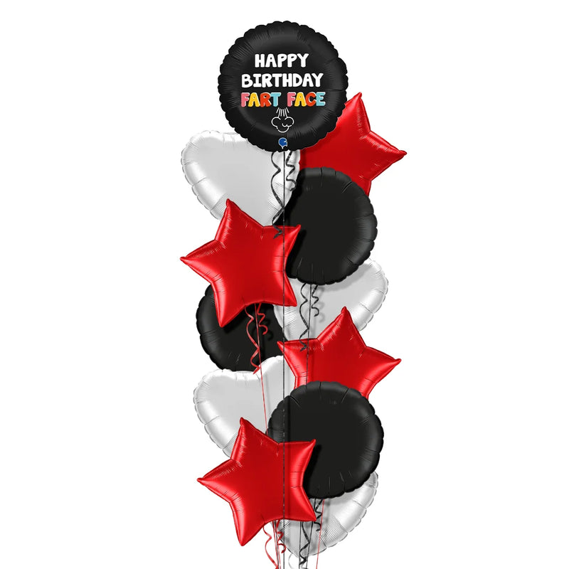Happy Birthday Fart Face Balloon Bouquet