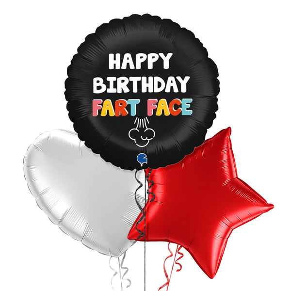 Happy Birthday Fart Face Balloon Bouquet