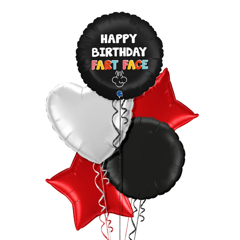 Happy Birthday Fart Face Balloon Bouquet