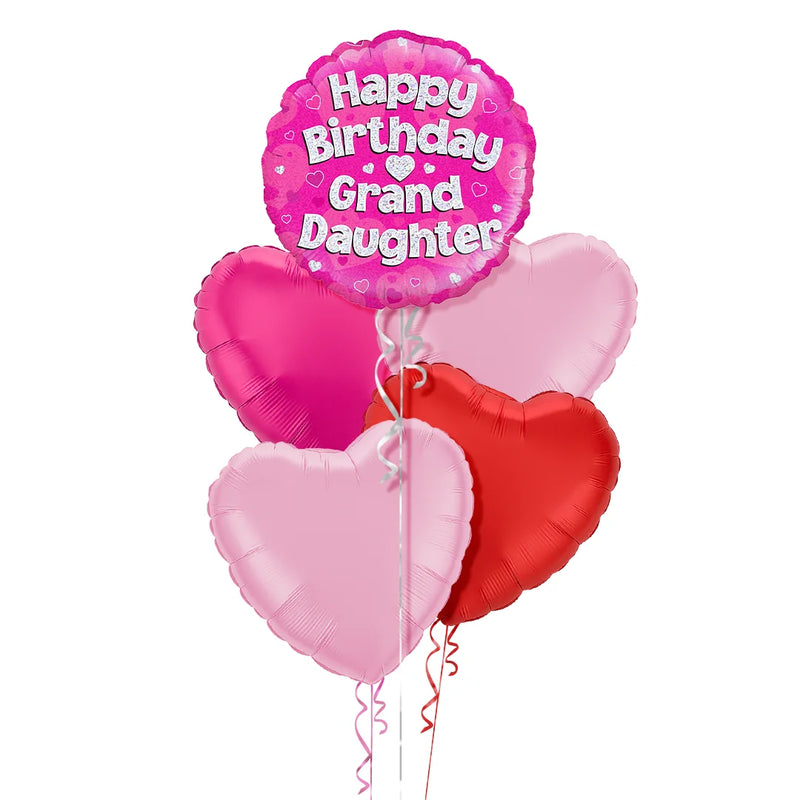 Happy Birthday Grand Daughter Pink Foil Balloon Bouquet