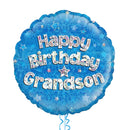 Happy Birthday Grandson Blue Foil Balloon Bouquet
