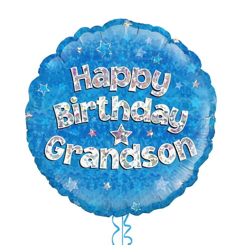 Happy Birthday Grandson Blue Foil Balloon Bouquet