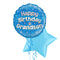 Happy Birthday Grandson Blue Foil Balloon Bouquet