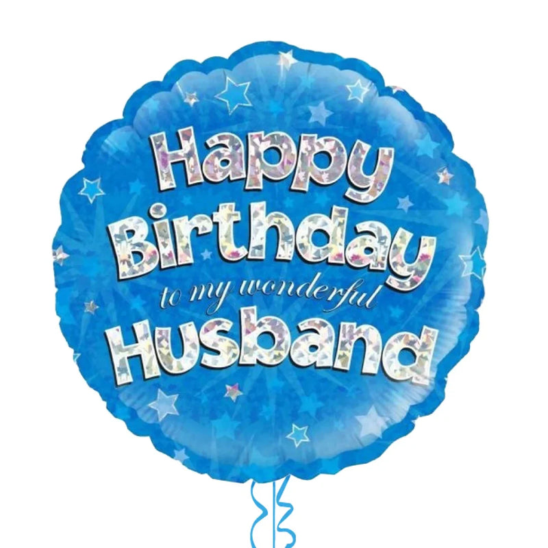 Happy Birthday Husband Blue Foil Balloon Bouquet