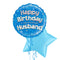 Happy Birthday Husband Blue Foil Balloon Bouquet