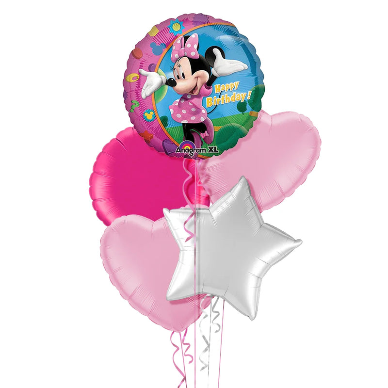 Happy Birthday Minnie Mouse Foil Balloon Bouquet