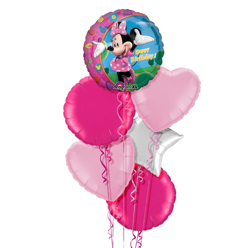 Happy Birthday Minnie Mouse Foil Balloon Bouquet