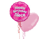 Happy Birthday Niece Pink Foil Balloon Bouquet