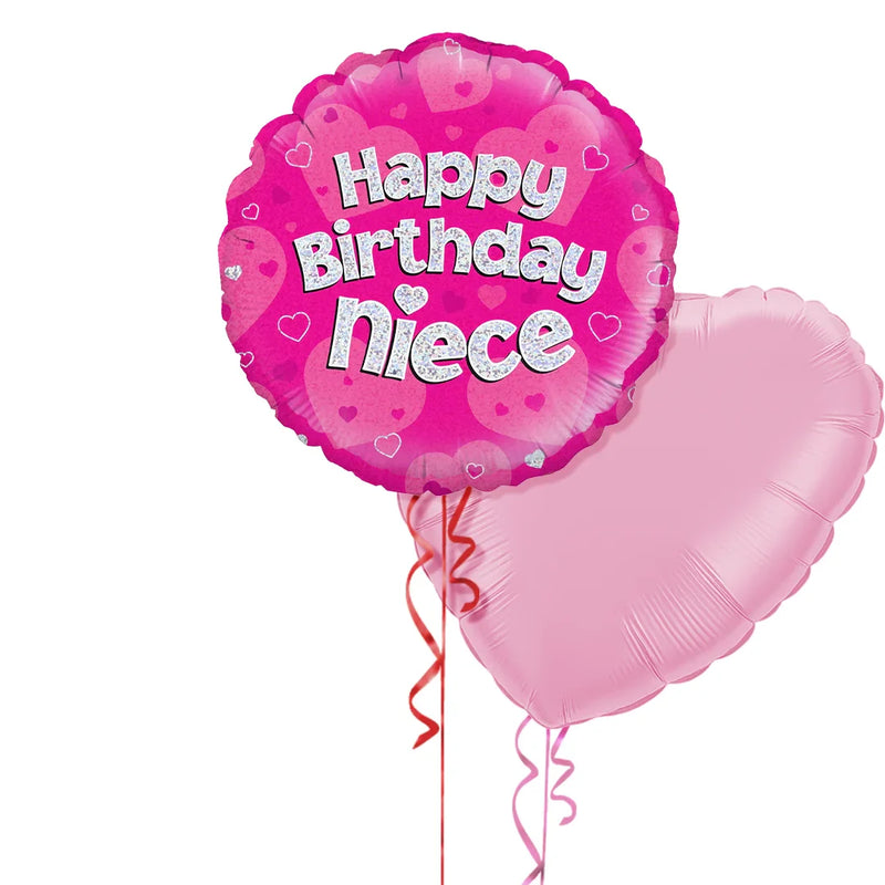 Happy Birthday Niece Pink Foil Balloon Bouquet