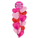 Happy Birthday Sister Pink Foil Balloon Bouquet