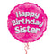 Happy Birthday Sister Pink Foil Balloon Bouquet