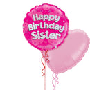 Happy Birthday Sister Pink Foil Balloon Bouquet
