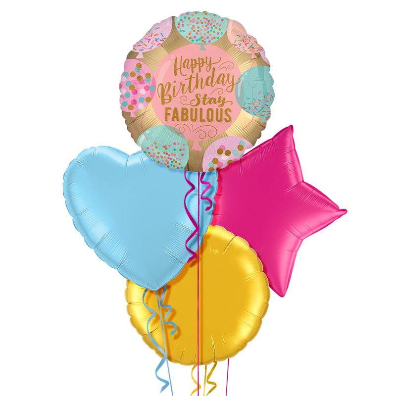 Happy Birthday Stay Fabulous Balloon Bouquet