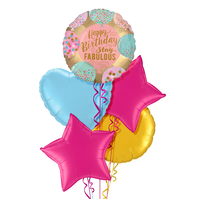 Happy Birthday Stay Fabulous Balloon Bouquet