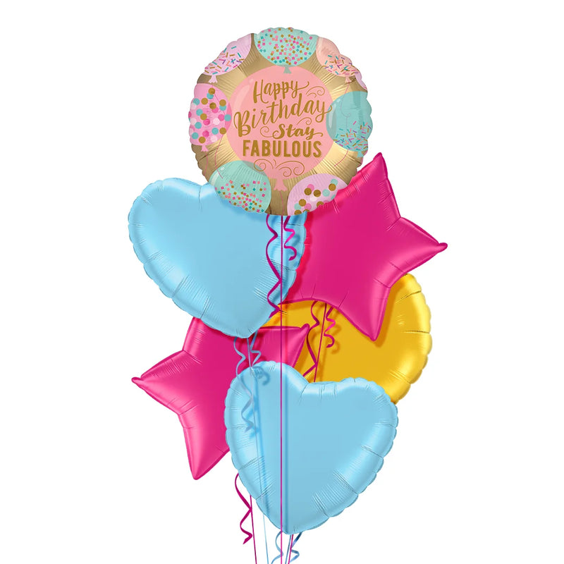 Happy Birthday Stay Fabulous Balloon Bouquet