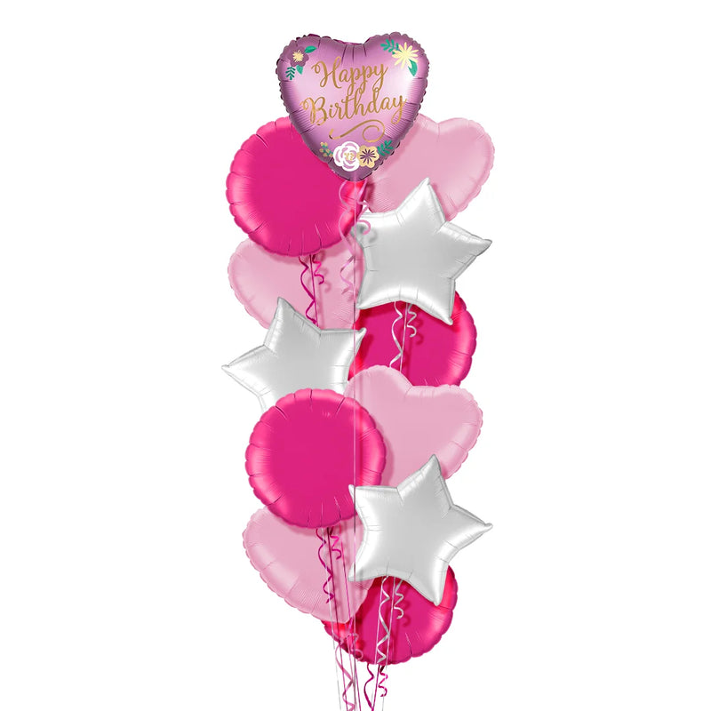 Happy Birthday Stunning Heart Balloon Bouquet