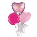 Happy Birthday Stunning Heart Balloon Bouquet