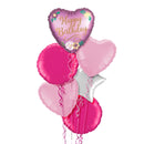 Happy Birthday Stunning Heart Balloon Bouquet