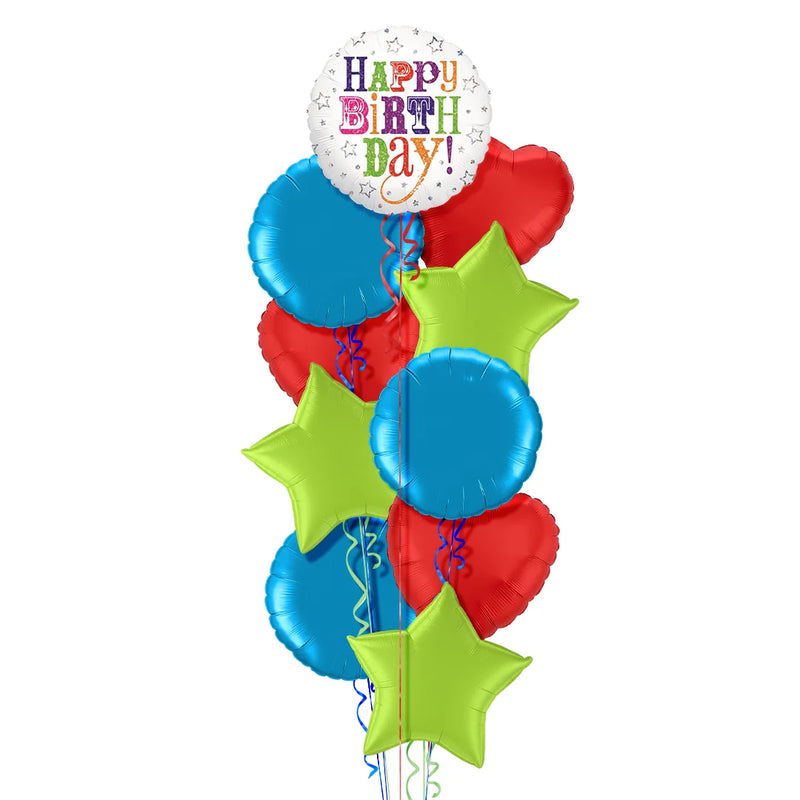 Happy Birthday Super Colours Balloon Bouquet