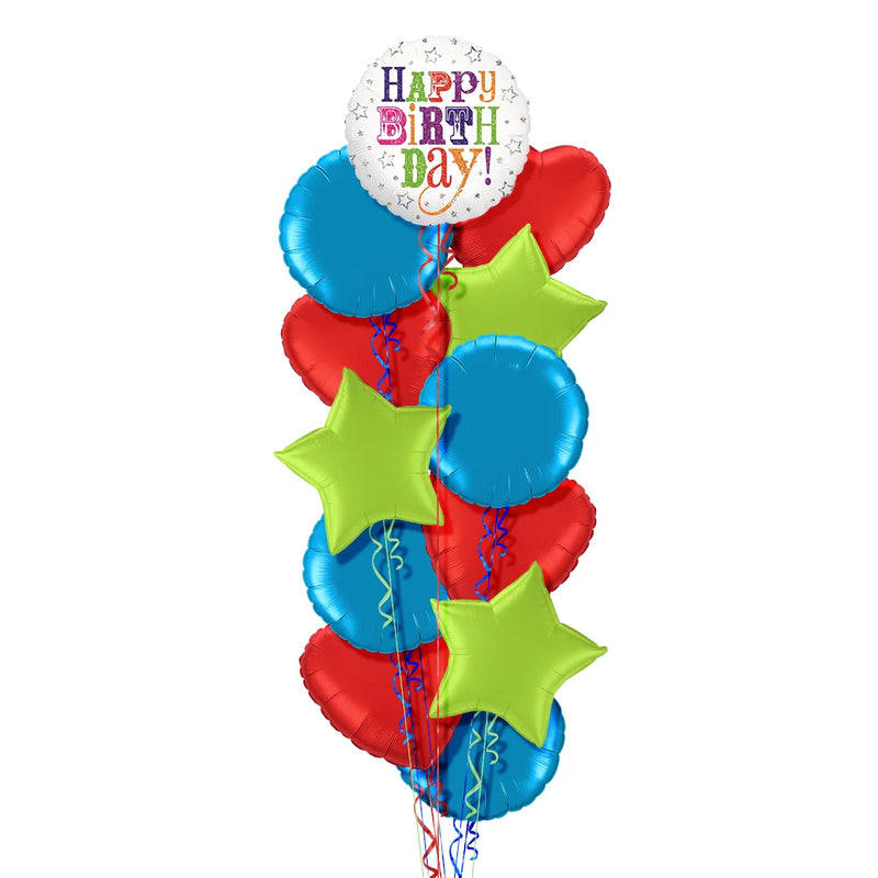 Happy Birthday Super Colours Balloon Bouquet