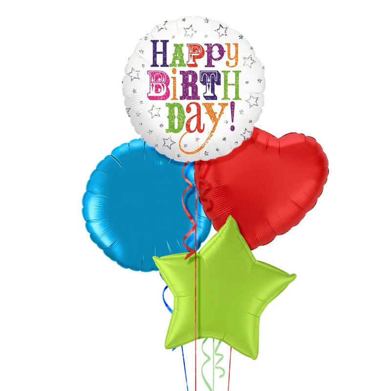 Happy Birthday Super Colours Balloon Bouquet