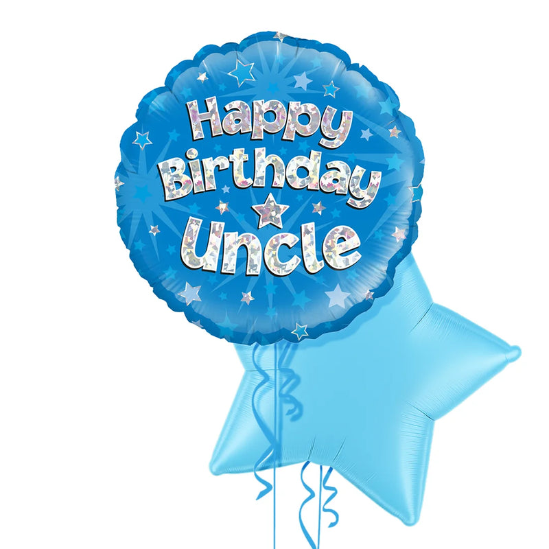 Happy Birthday Uncle Blue Foil Balloon Bouquet