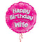 Happy Birthday Wife Pink Foil Balloon Bouquet